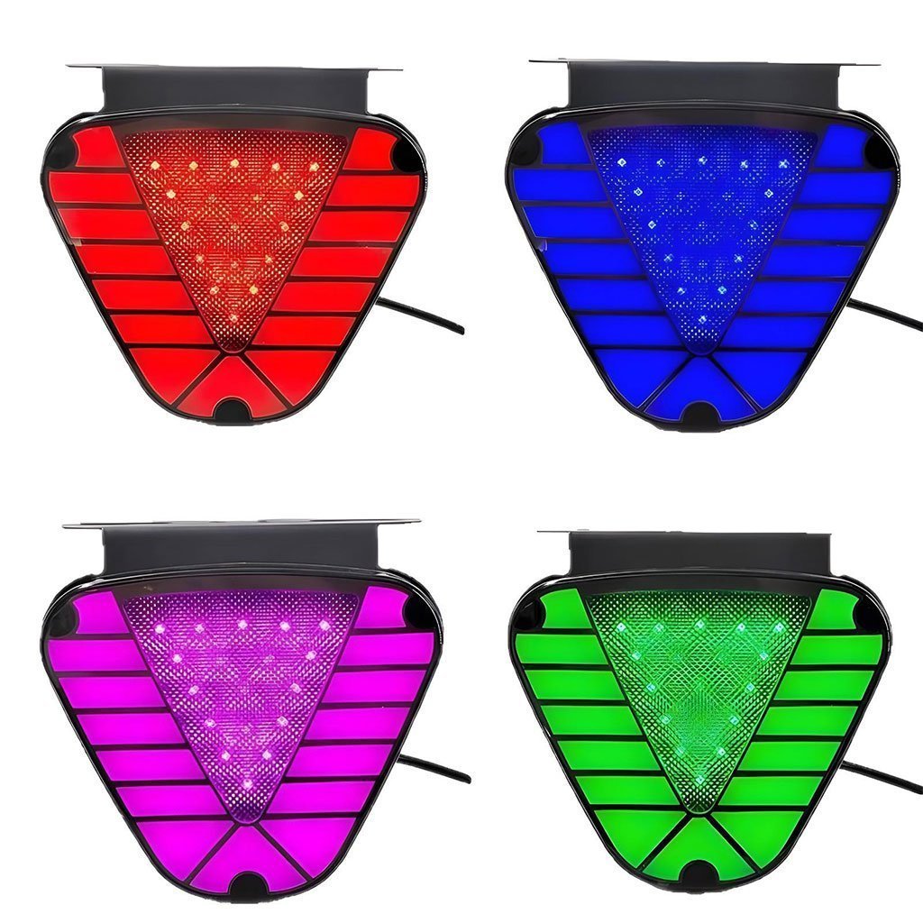Feu arrière clignotant triangulaire à LED multicolore 2PCS – مصباح إشارة متعدد الألوان - الصورة 5