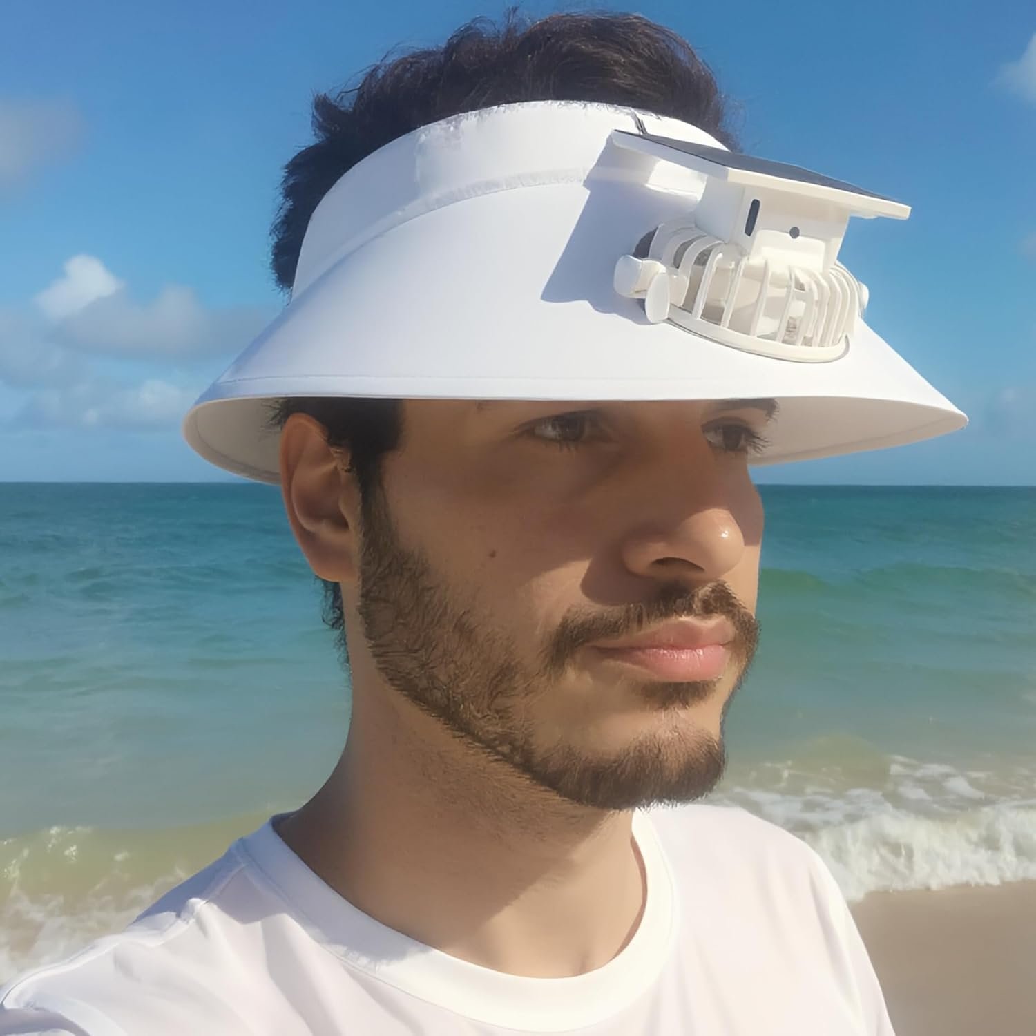 ⁦Casquette Anti-Chaleur avec Ventilateur Solaire et Rechargeable USB - قبعة التبريد الشمسية الذكية مع مروحة مدمجة قابلة للشحن⁩ - الصورة ⁦5⁩