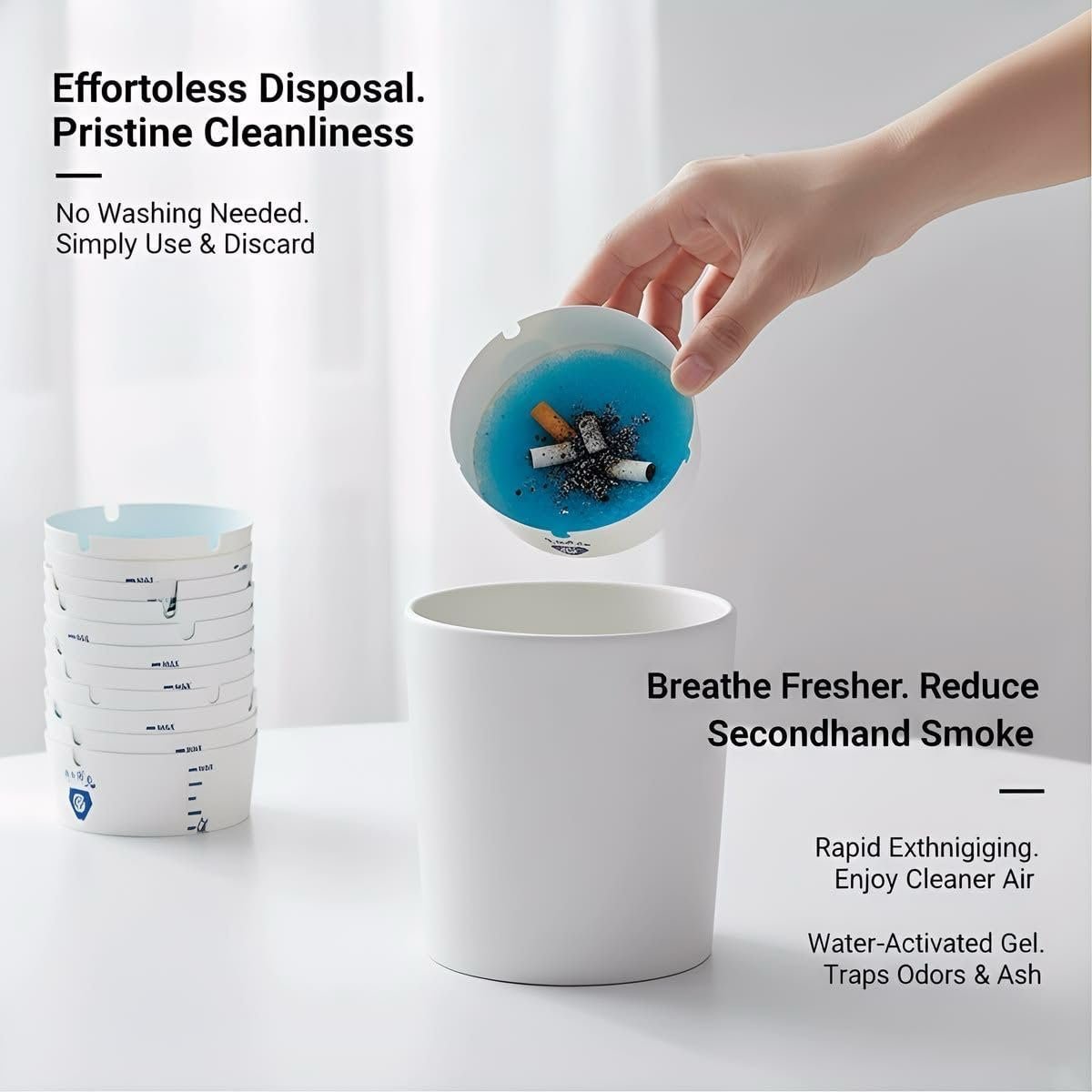 Cendrier Jetable Magique Anti-Odeur et Fumée Pack 25Pcs - منفضة السجائر الجيل المضادة للدخان والروائح - الصورة 10