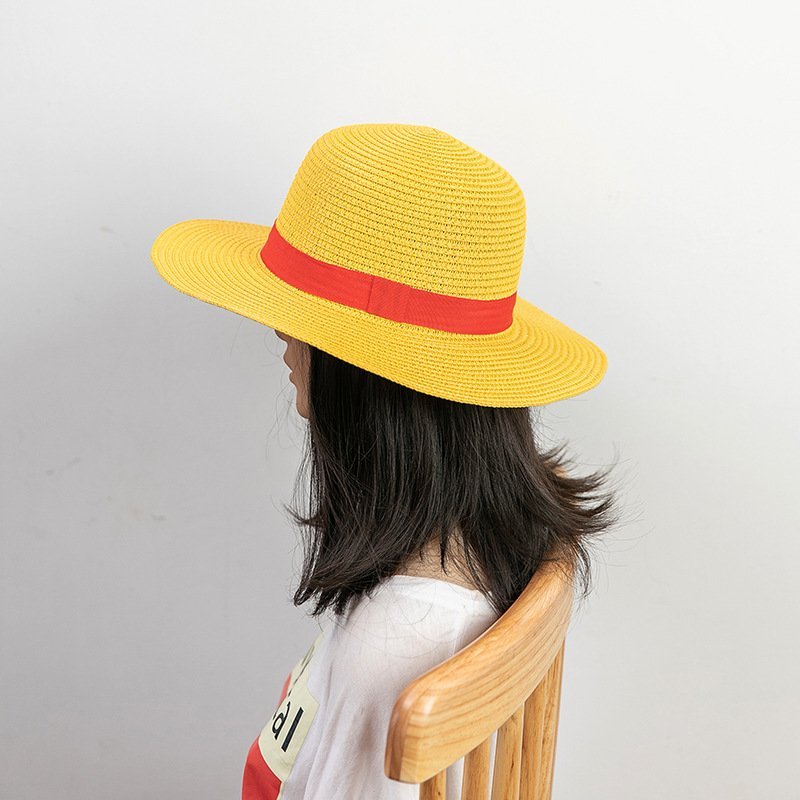 ⁦Chapeau de Paille Iconique de Luffy - Cosplay Anime One Piece - قبعة قش لوفي الأسطورية الشهيرة لعشاق أنمي ون بيس⁩ - الصورة ⁦4⁩