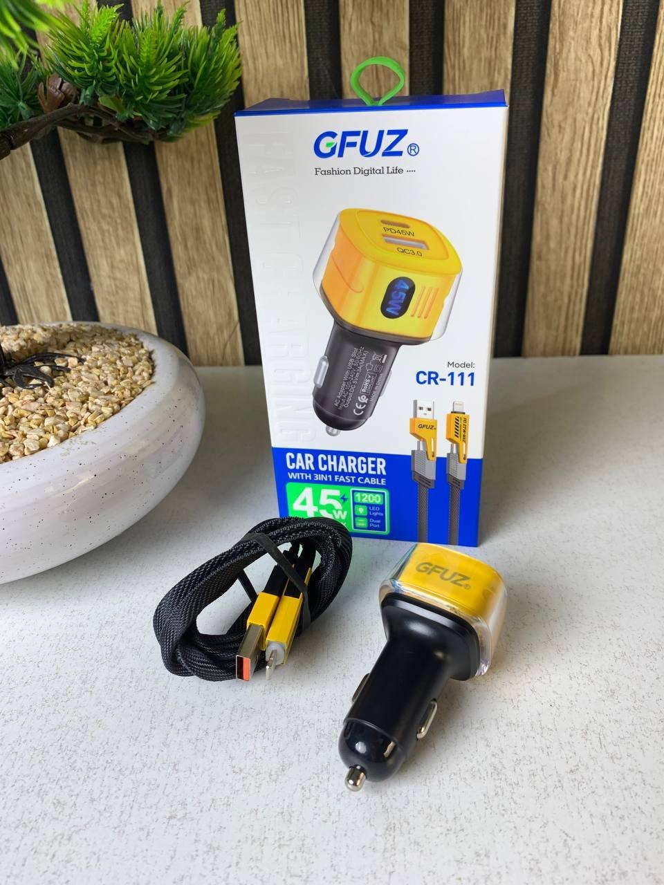 Chargeur Voiture 3en1 Fast Charge 45W - شاحن سيارة سريع - الصورة 2