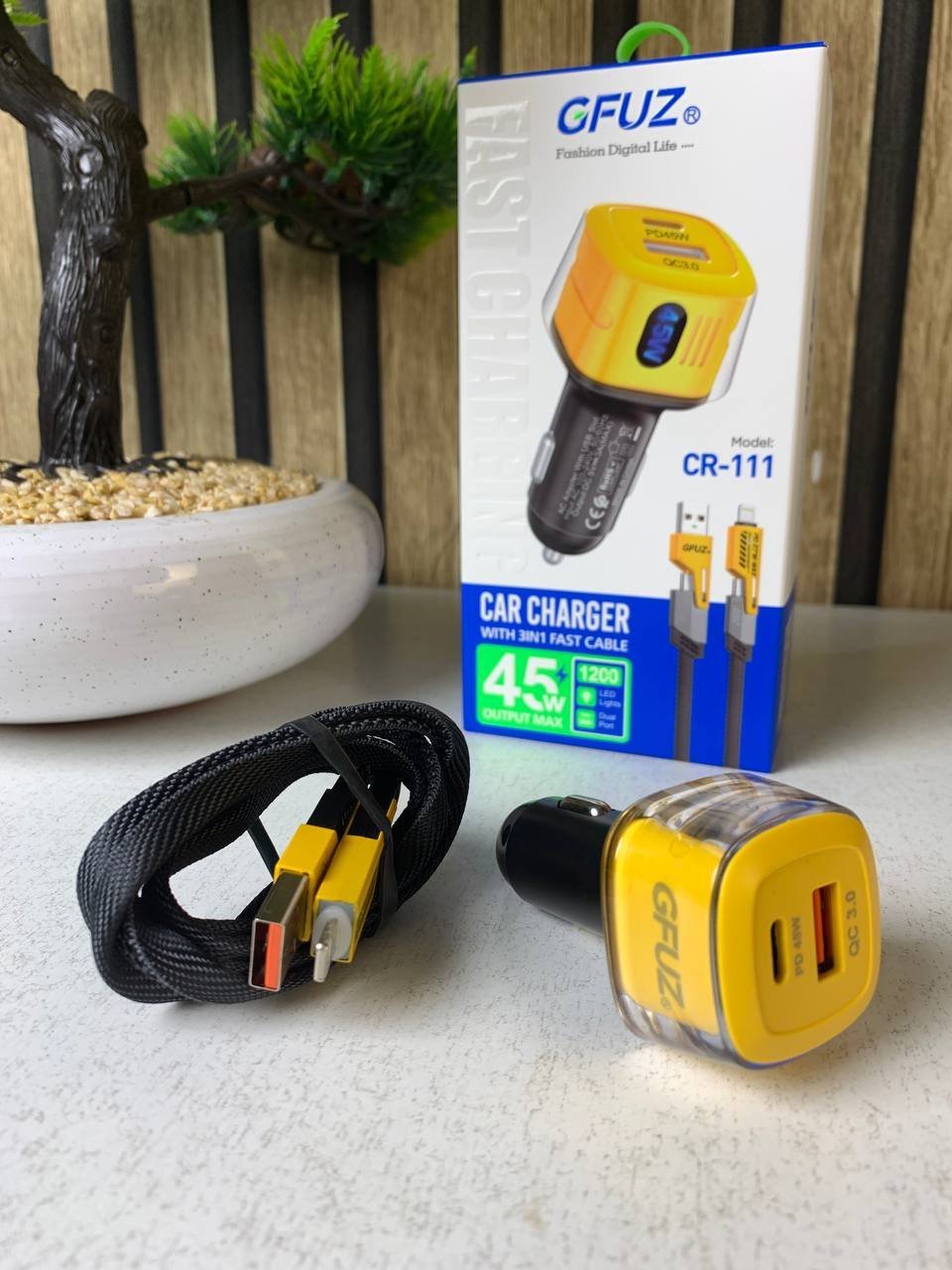Chargeur Voiture 3en1 Fast Charge 45W - شاحن سيارة سريع - الصورة 3