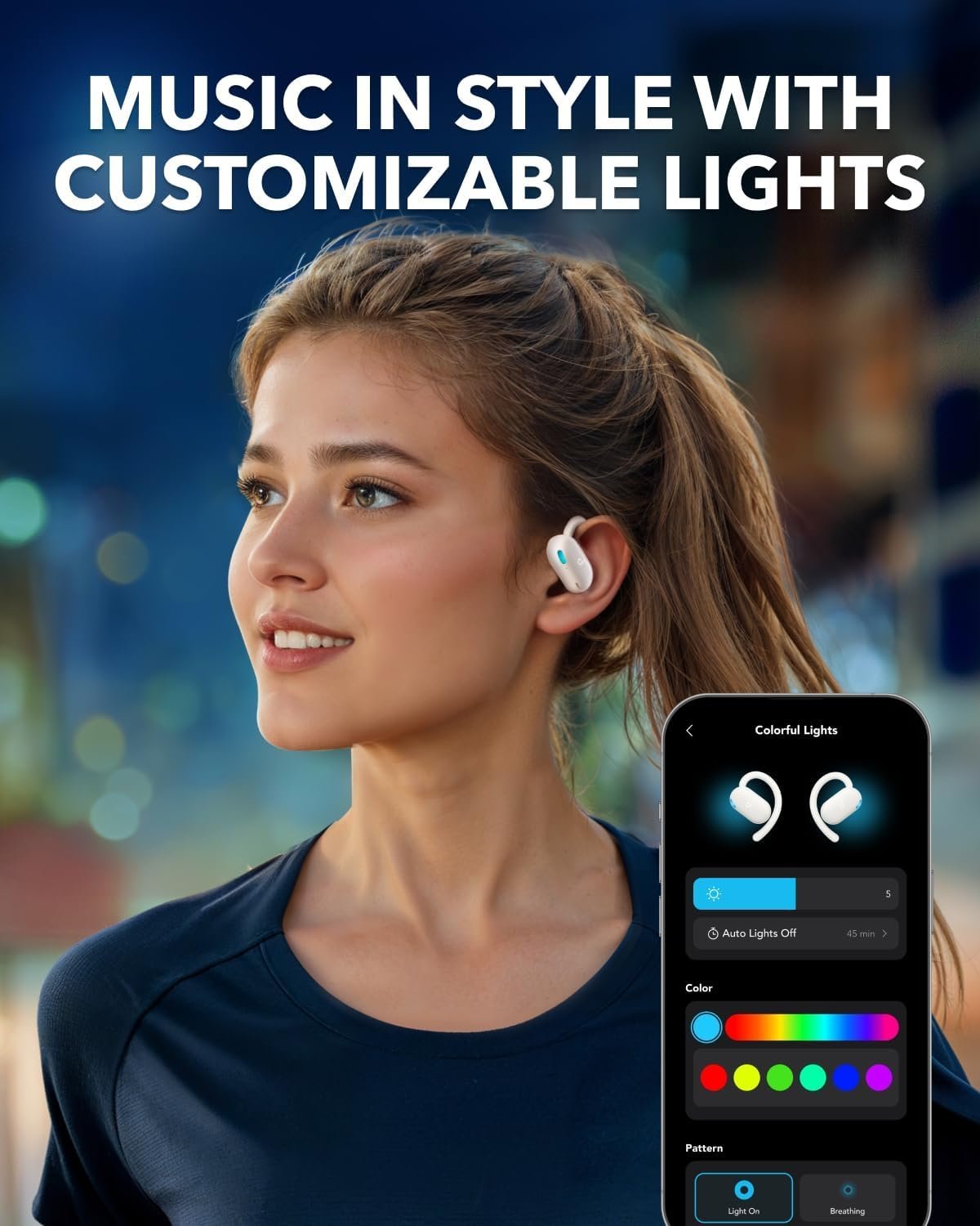 Écouteurs Open-Ear soundcore by Anker V20i Crochets Ajustables Autonomie 36H et Lumières LED - سماعات أنكر اللاسلكية ذات التصميم المفتوح والخطاف القابل للتعديل - الصورة 7
