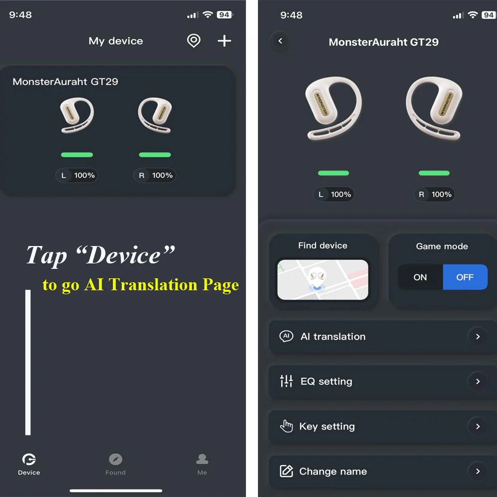 ⁦Écouteurs sans fil Monster Aura Fit GT29 Open-Back Ai Traduction - سماعات اللاسلكية بنظام الترجمة⁩ - الصورة ⁦10⁩
