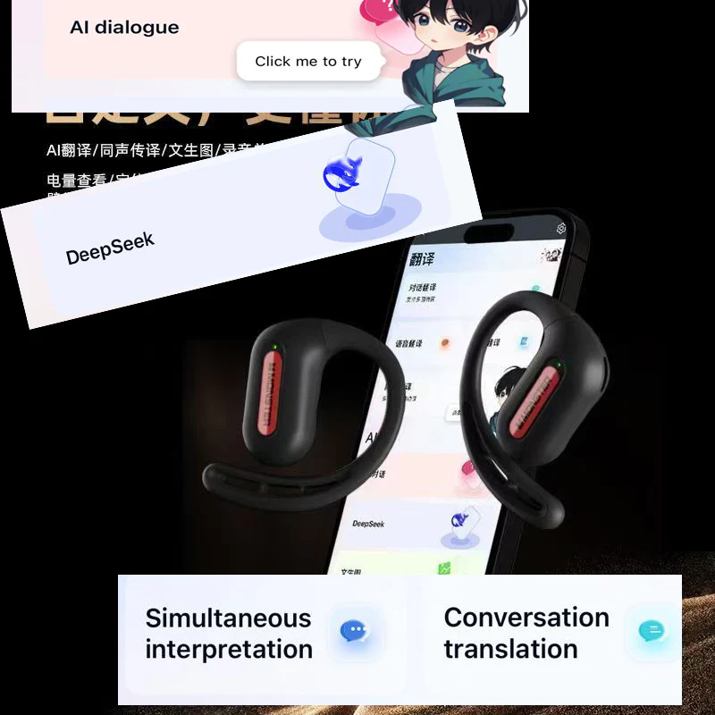 ⁦Écouteurs sans fil Monster Aura Fit GT29 Open-Back Ai Traduction - سماعات اللاسلكية بنظام الترجمة⁩ - الصورة ⁦8⁩