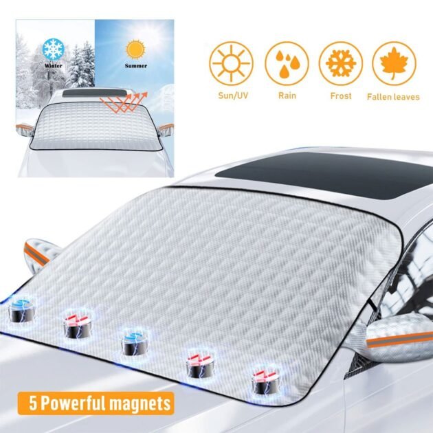 Couverture de Pare-brise Magnetique pour Voiture Toute Saison - غطاء الزجاج الأمامي للسيارة متعدد الفصول