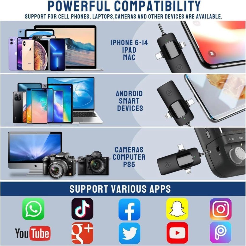 Micro Cravate sans fil pour iPhone,Android ميكروفون لاسلكي - الصورة 11
