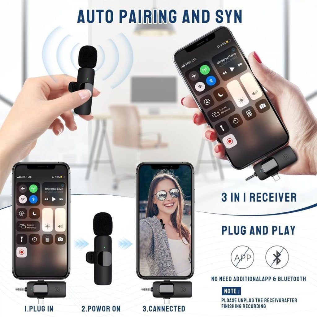 Micro Cravate sans fil pour iPhone,Android ميكروفون لاسلكي - الصورة 8