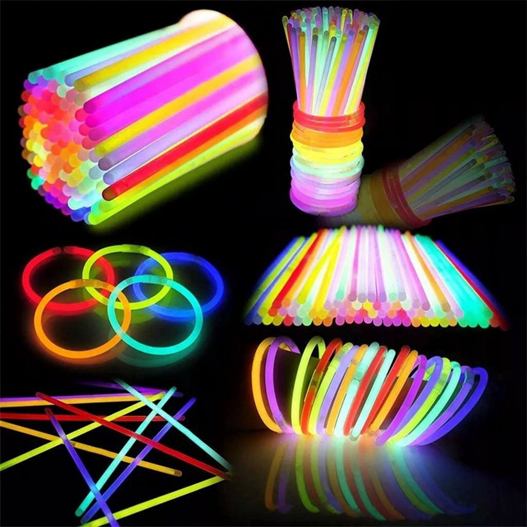 Glow Sticks Bulk Party Favors 50pcs 8inch Party Time - أساور مضيئة للحفلات - الصورة 2