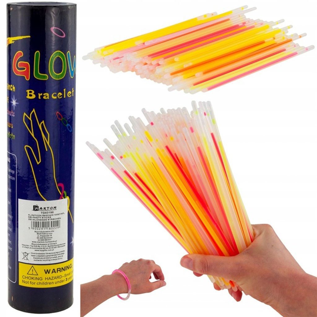 Glow Sticks Bulk Party Favors 50pcs 8inch Party Time - أساور مضيئة للحفلات - الصورة 3