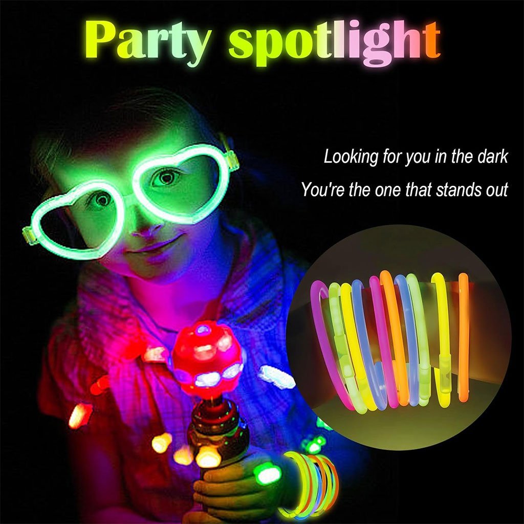 Glow Sticks Bulk Party Favors 50pcs 8inch Party Time - أساور مضيئة للحفلات - الصورة 6