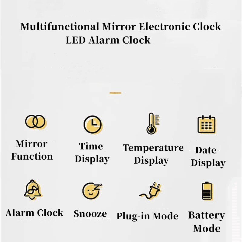 Horloge et réveil thermomètre de table electronique lumineux DT-6507 - الصورة 10