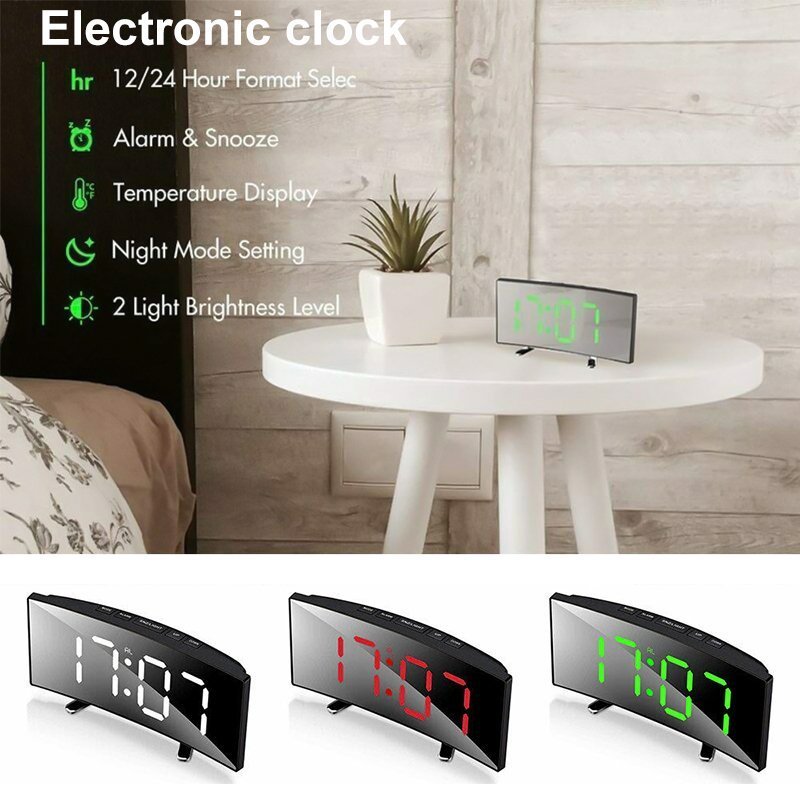 Horloge et réveil thermomètre de table electronique lumineux DT-6507 - الصورة 2