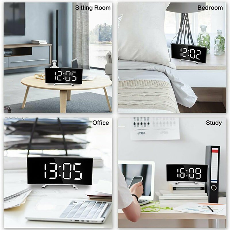 Horloge et réveil thermomètre de table electronique lumineux DT-6507 - الصورة 7