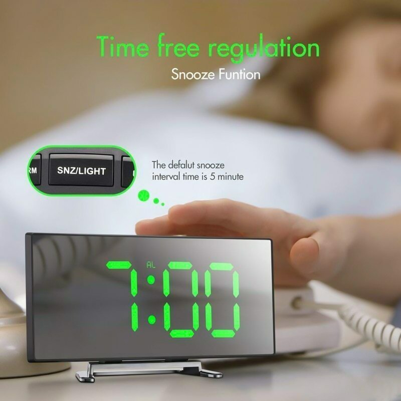 Horloge et réveil thermomètre de table electronique lumineux DT-6507 - الصورة 8