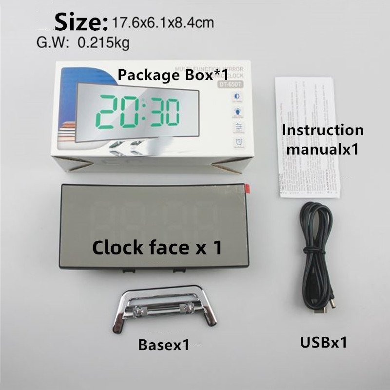 Horloge et réveil thermomètre de table electronique lumineux DT-6507 - الصورة 9