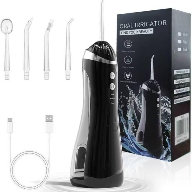 Hydropulseur Dentaire Sans Fil Jet Dentaire Portable à 3 Modes et 4 Buses - جهاز تنظيف الأسنان واللثة المائي
