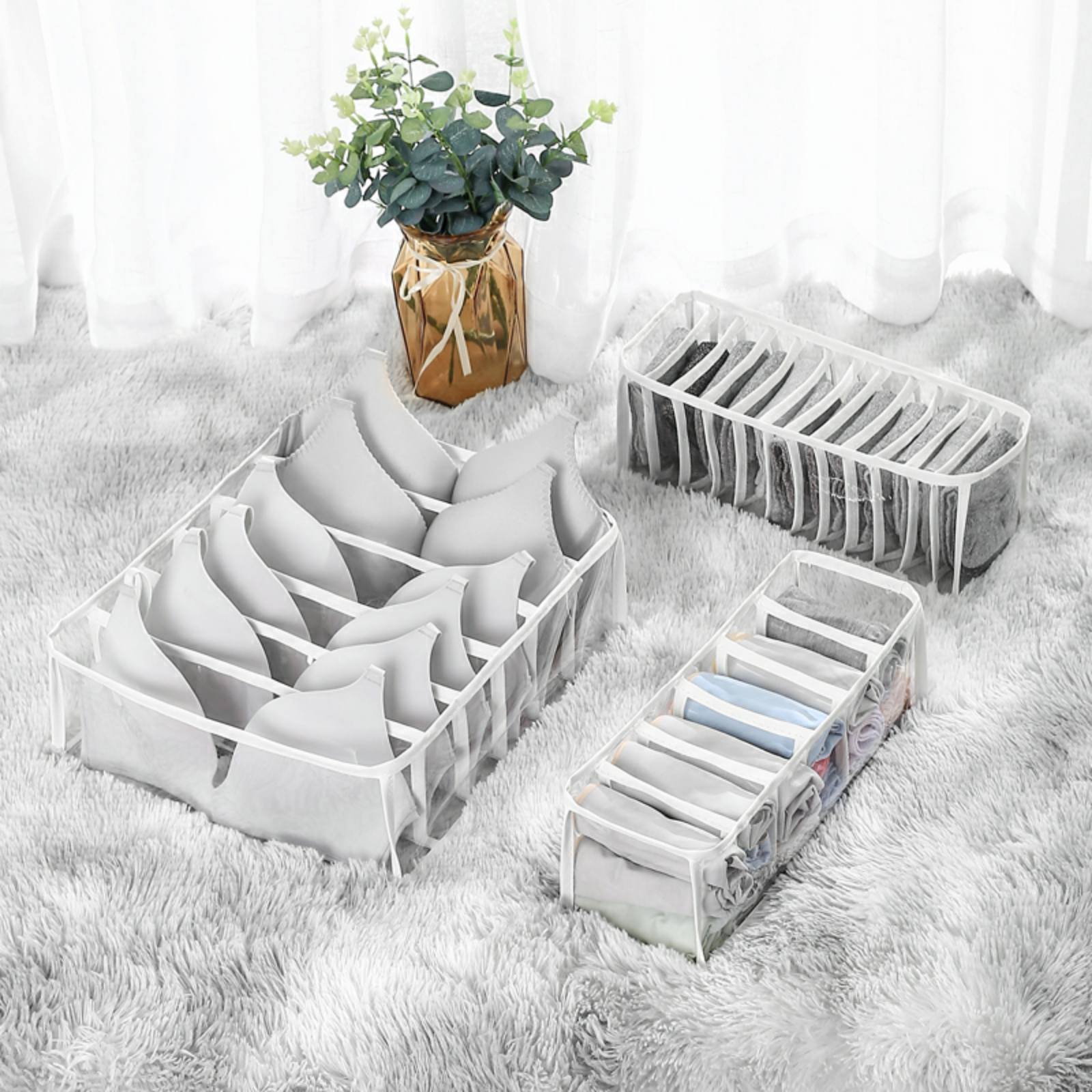Organisateur de Sous-Vêtement Transparent 3PCS dans Tiroirs - الصورة 9