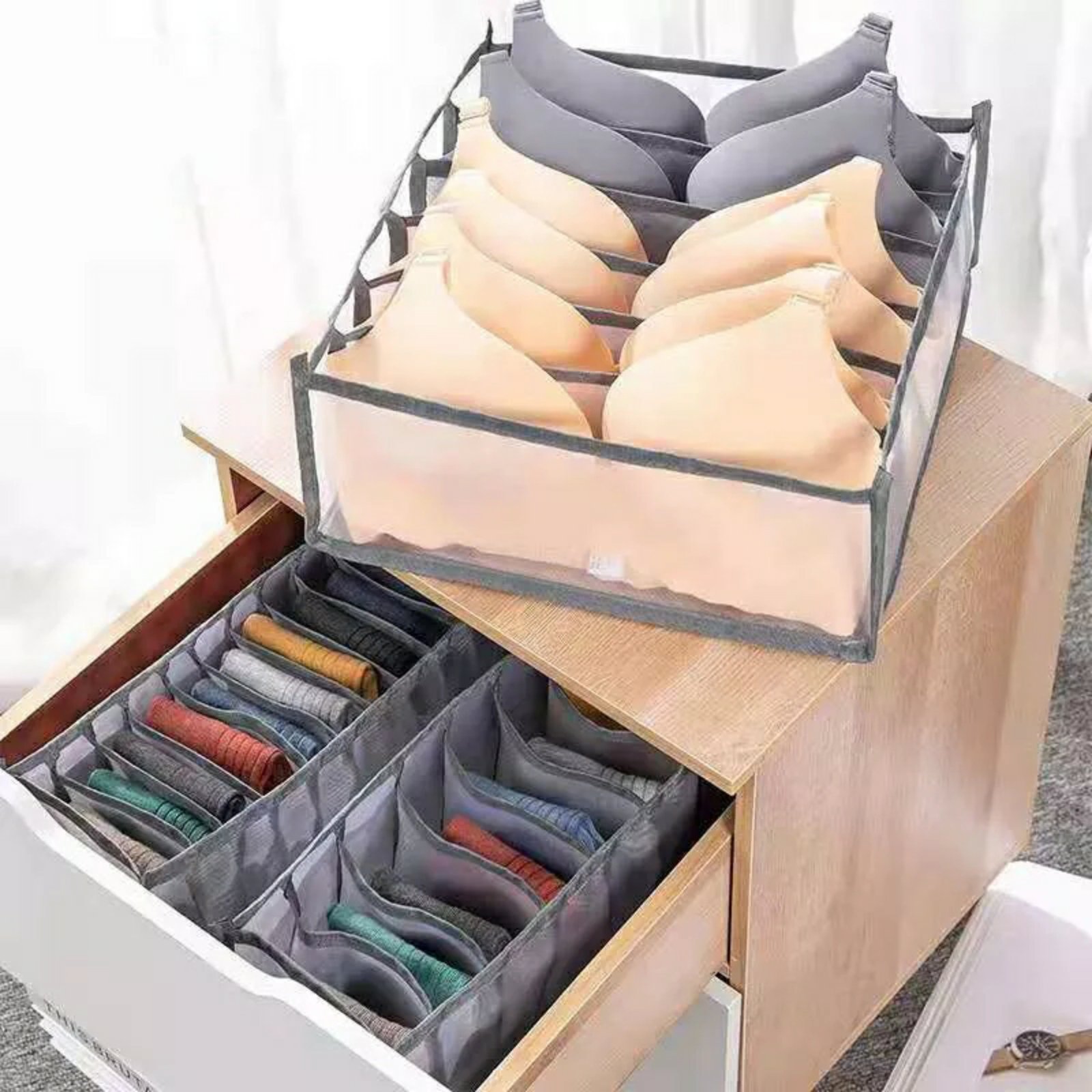 Organisateur de Sous-Vêtement Transparent 3PCS dans Tiroirs - الصورة 4