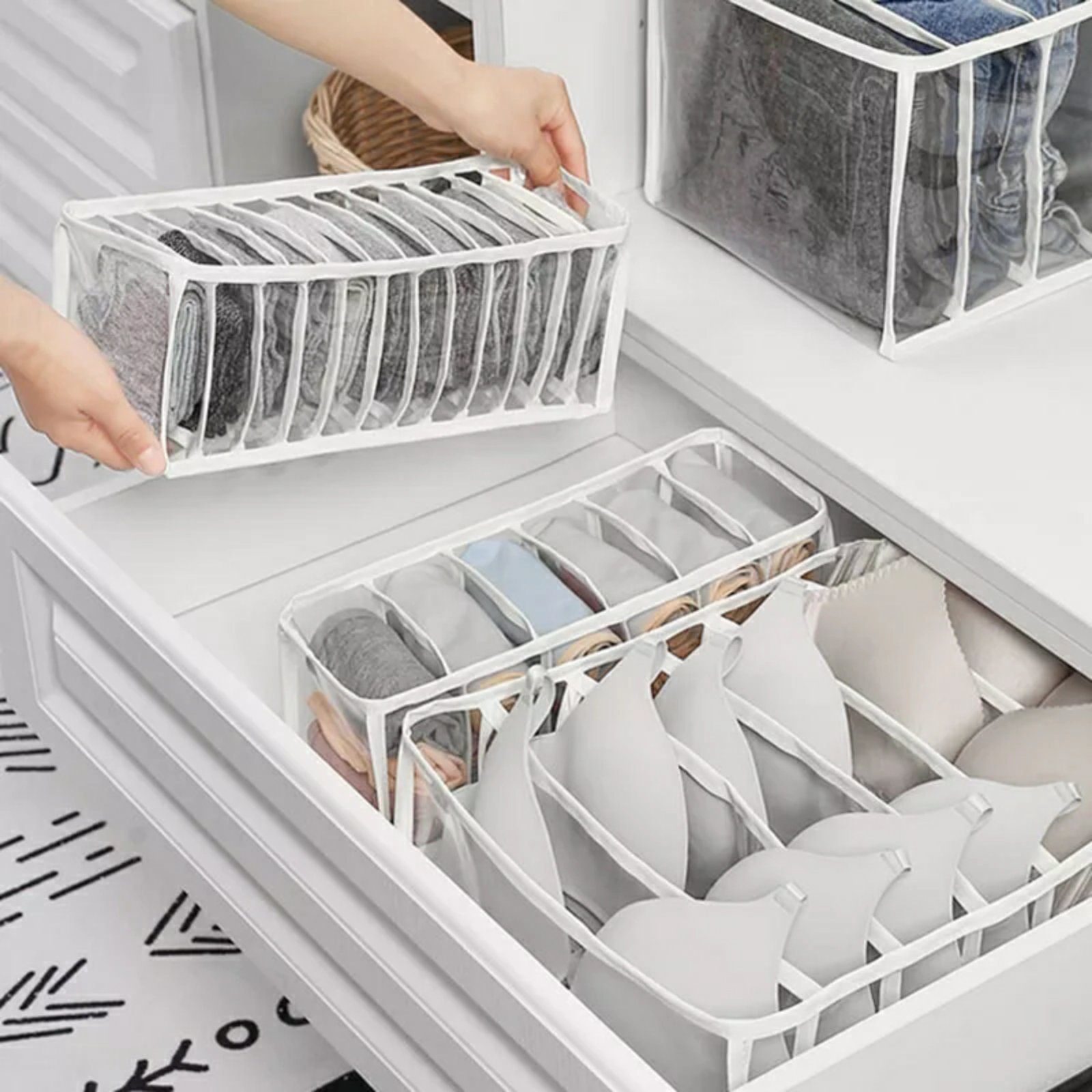 Organisateur de Sous-Vêtement Transparent 3PCS dans Tiroirs - الصورة 7