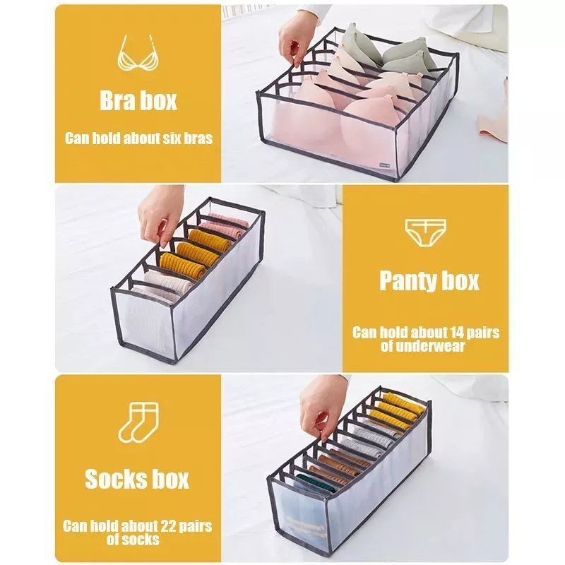 Organisateur de Sous-Vêtement Transparent 3PCS dans Tiroirs - الصورة 2