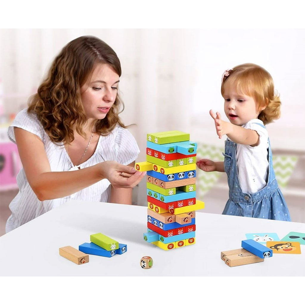 ⁦Jeu de blocs de construction colorés à faire tomber 30pcs - لعبة هدم الأبراج⁩ - الصورة ⁦3⁩