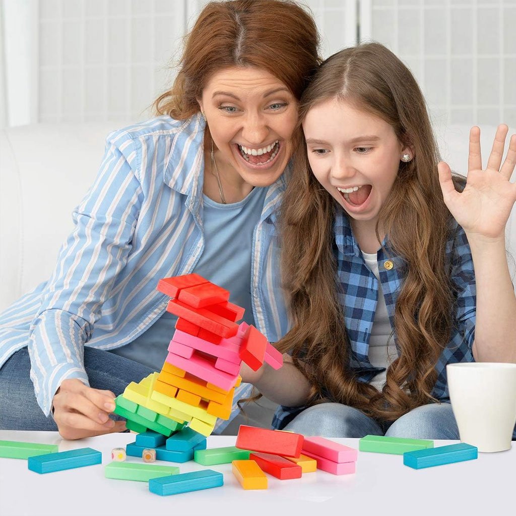 ⁦Jeu de blocs de construction colorés à faire tomber 30pcs - لعبة هدم الأبراج⁩ - الصورة ⁦6⁩