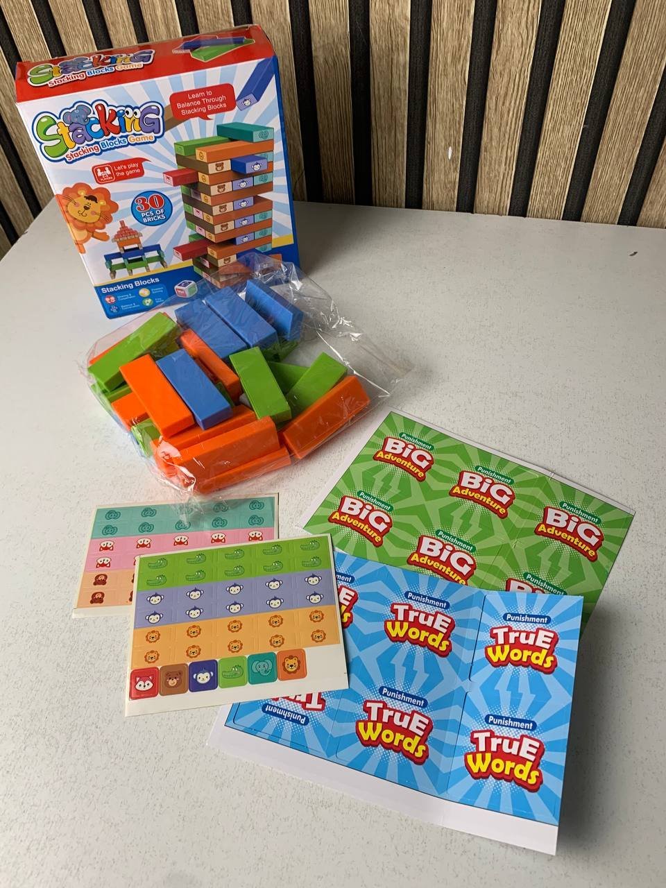 ⁦Jeu de blocs de construction colorés à faire tomber 30pcs - لعبة هدم الأبراج⁩ - الصورة ⁦7⁩