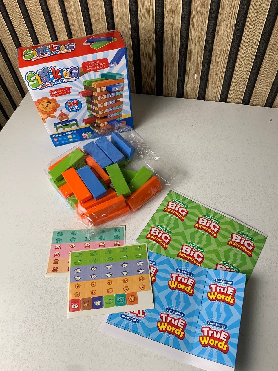 ⁦Jeu de blocs de construction colorés à faire tomber 30pcs - لعبة هدم الأبراج⁩ - الصورة ⁦9⁩