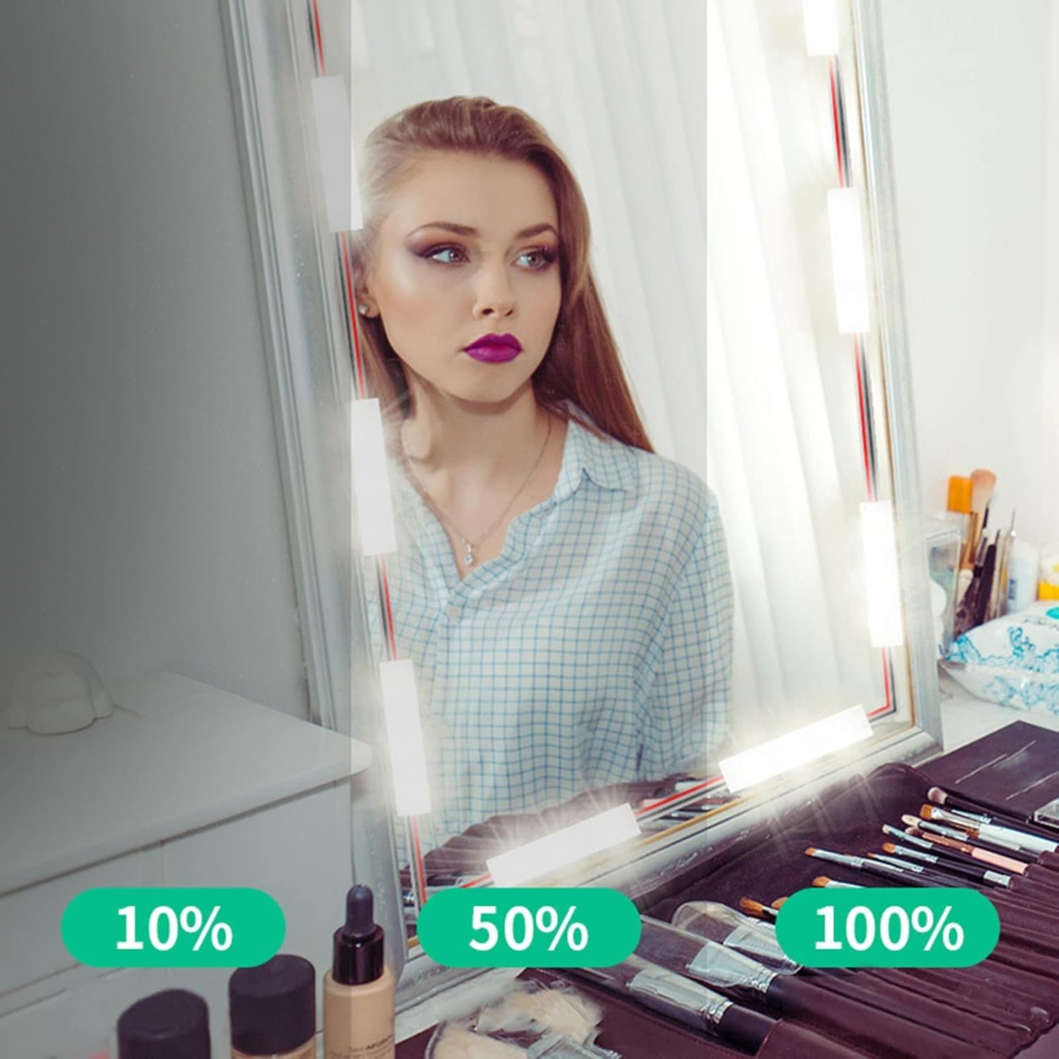 Kit d'Éclairage 10 LED pour Miroir de Maquillage Contrôle Tactile - أشرطة إضاءة مرآة الماكياج - الصورة 11