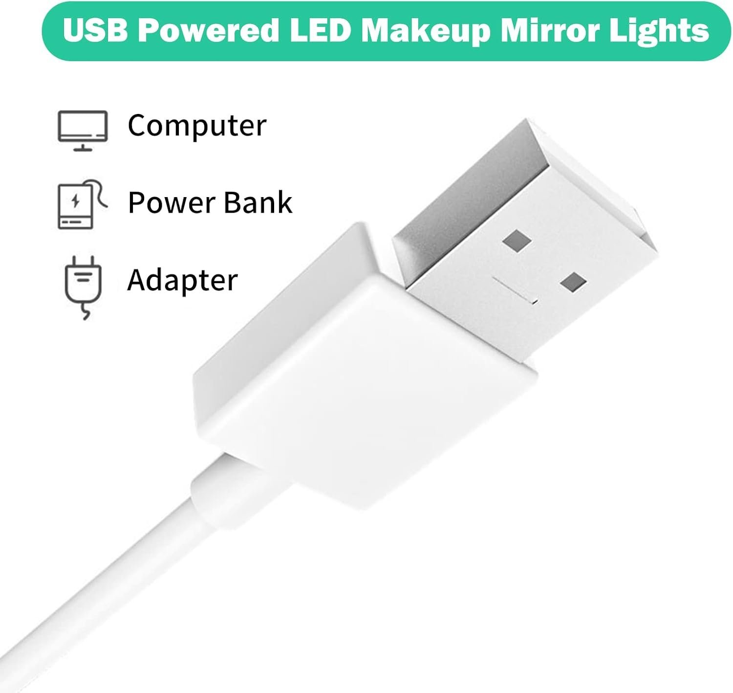 Kit d'Éclairage 10 LED pour Miroir de Maquillage Contrôle Tactile - أشرطة إضاءة مرآة الماكياج - الصورة 2