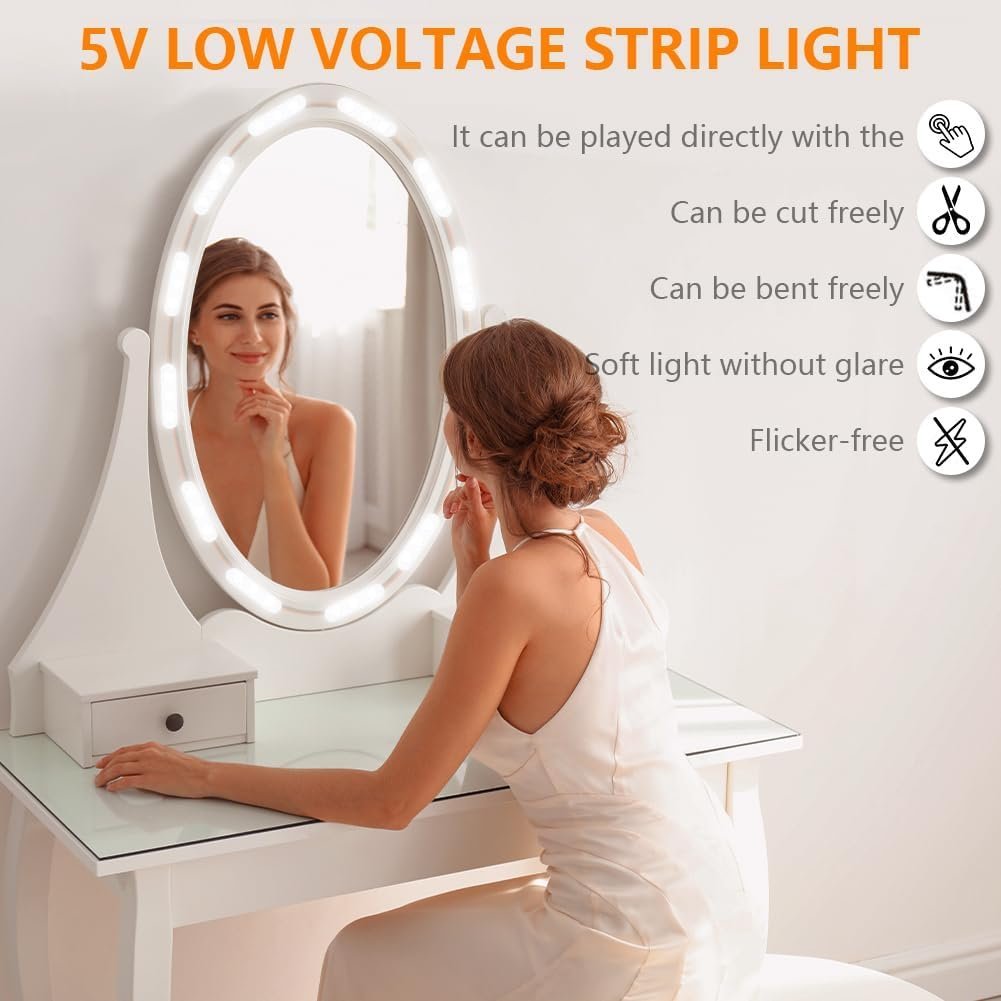 Kit d'Éclairage 10 LED pour Miroir de Maquillage Contrôle Tactile - أشرطة إضاءة مرآة الماكياج - الصورة 9