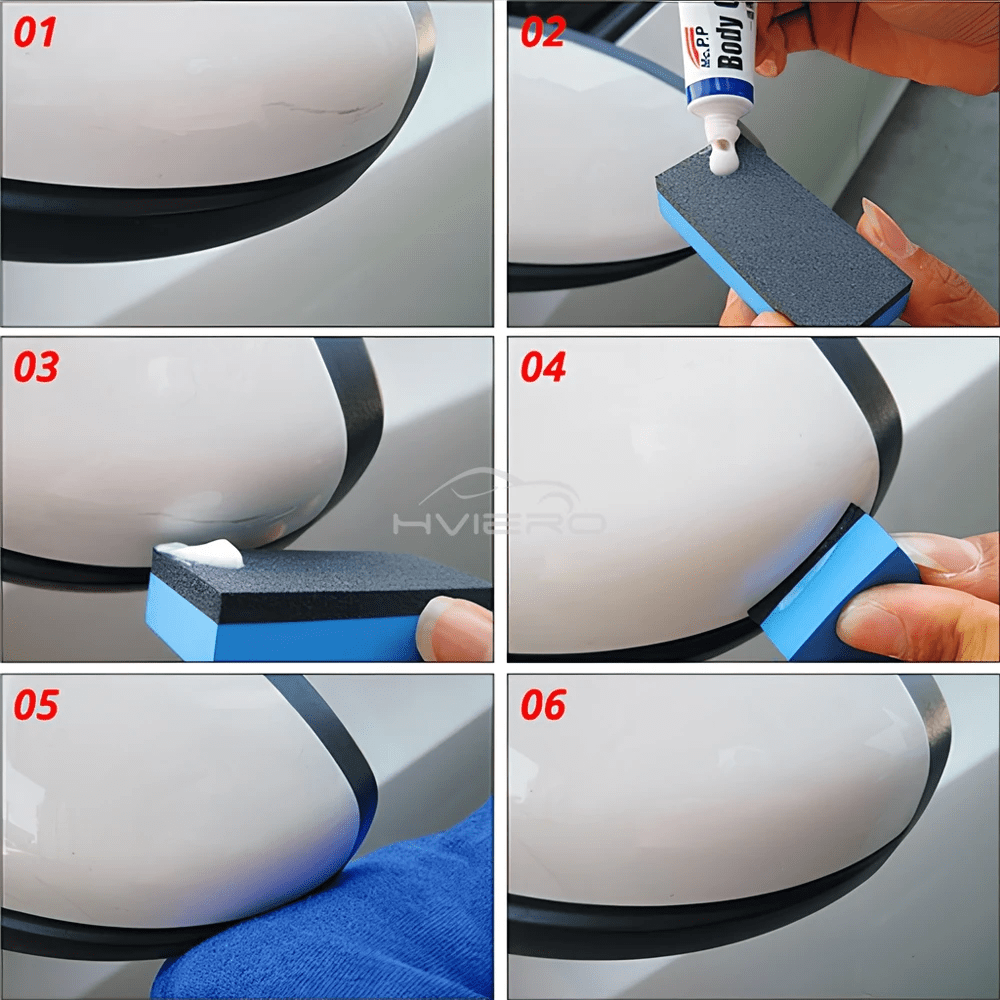 Kit de réparation des rayures pour voitures 3in1 cire de polissage + pâte à polir pour la carrosserie + nettoyant pour peinture - طقم إصلاح خدوش السيارات - الصورة 3