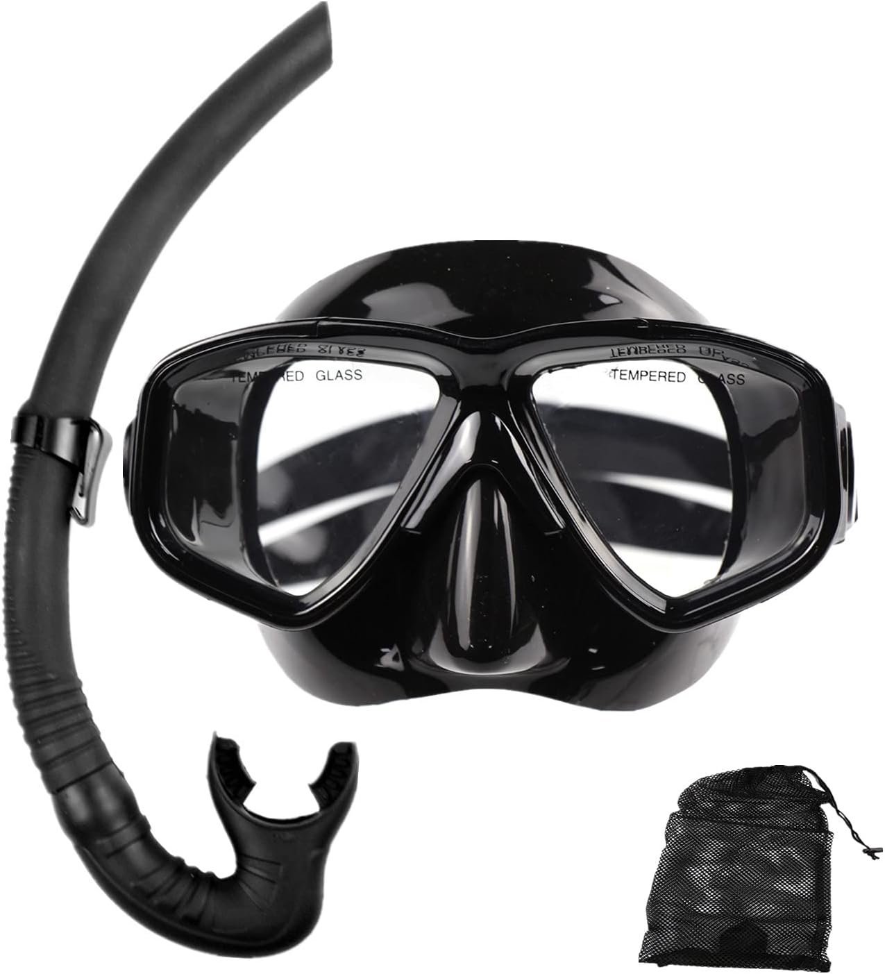 ⁦Kit de Snorkeling Masque en Verre Trempé Anti-Fuite et Tuba Flexible Grand Diamètre - طقم قناع الغوص أنبوب تنفس مرن⁩ - الصورة ⁦9⁩