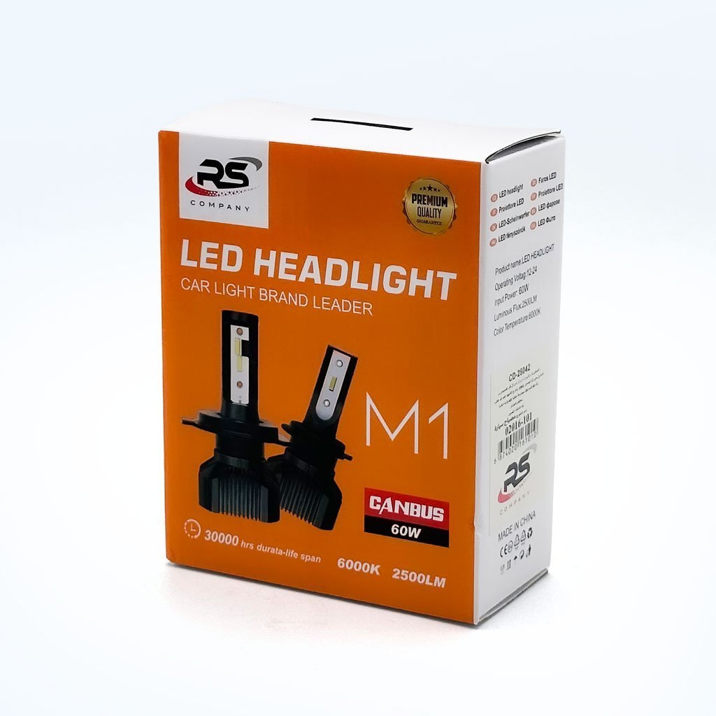 Kit Lampe de phare Canabus M1 H4 LED 6000K 60W - مصابيح إضاءة أمامية للسيارات - الصورة 4