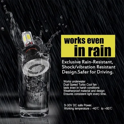 Kit Lampe de phare H4 LED 4 Directions 4000LM - مصابيح إضاءة أمامية للسيارات - الصورة 5