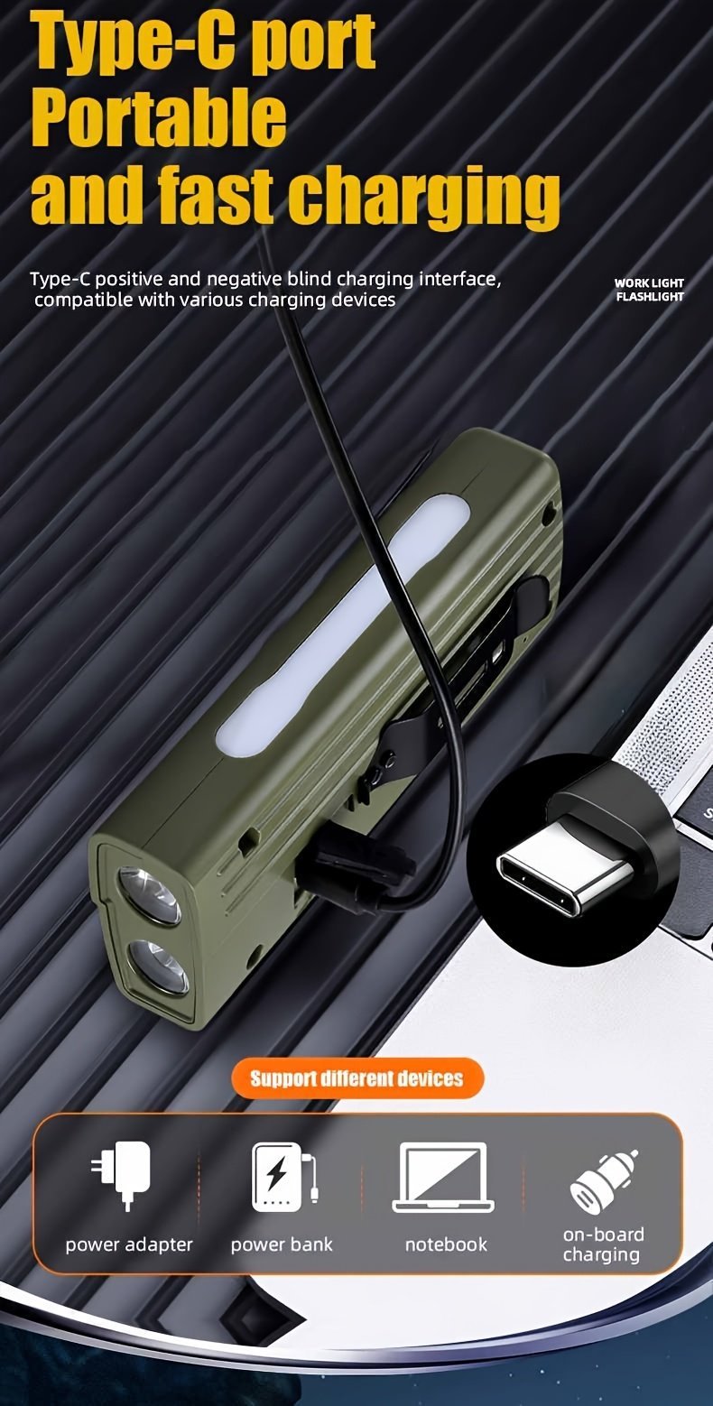 Lampe de Vélo Rechargeable Z-838 Multi-Fonction - Éclairage LED Puissant Lumière Latérale RGB - مصباح دراجة متعدد الوظائف مع إضاءة جانبية ملونة ومغناطيس قوي - الصورة 3