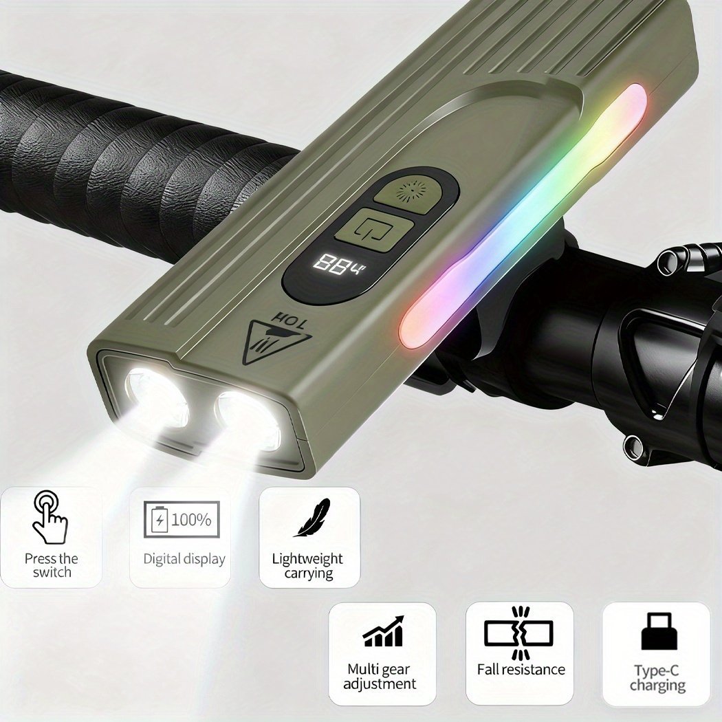 Lampe de Vélo Rechargeable Z-838 Multi-Fonction - Éclairage LED Puissant Lumière Latérale RGB - مصباح دراجة متعدد الوظائف مع إضاءة جانبية ملونة ومغناطيس قوي - الصورة 4