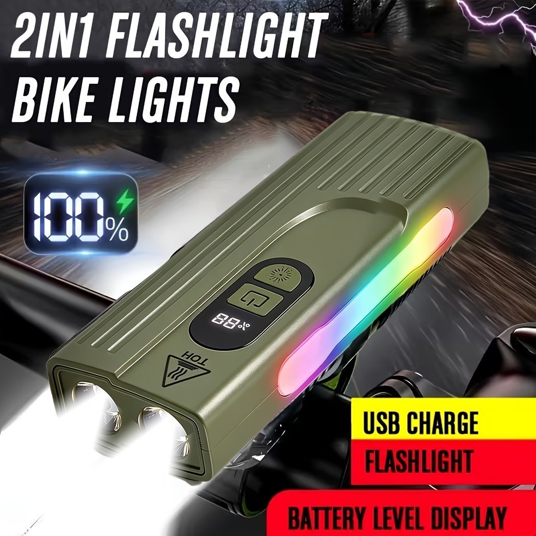 Lampe de Vélo Rechargeable Z-838 Multi-Fonction - Éclairage LED Puissant Lumière Latérale RGB - مصباح دراجة متعدد الوظائف مع إضاءة جانبية ملونة ومغناطيس قوي - الصورة 5