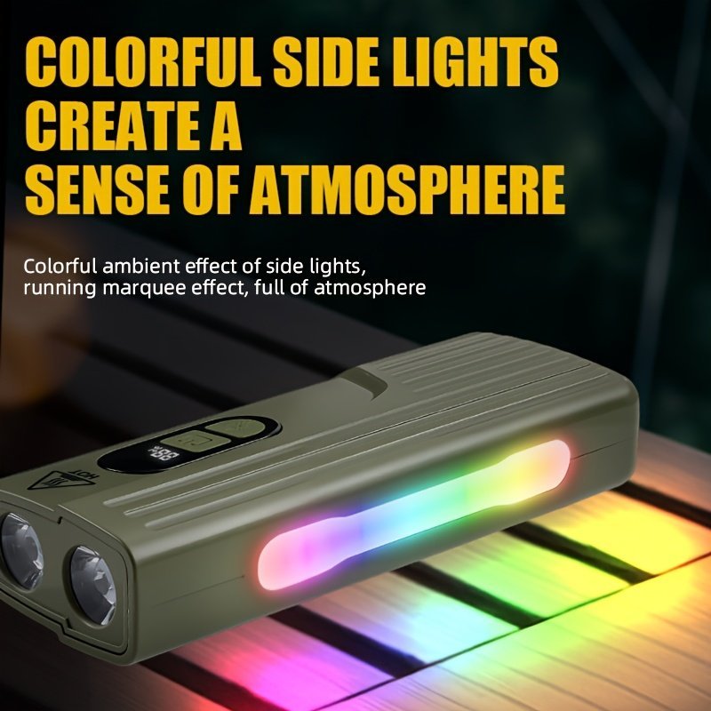 Lampe de Vélo Rechargeable Z-838 Multi-Fonction - Éclairage LED Puissant Lumière Latérale RGB - مصباح دراجة متعدد الوظائف مع إضاءة جانبية ملونة ومغناطيس قوي - الصورة 8