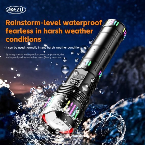 Lampe Torche tactique ultra-puissant 2000 lumens Portée 600 mètres battrie 16000mAh - مصباح يدوي تكتيكي فائق القوة - الصورة 9