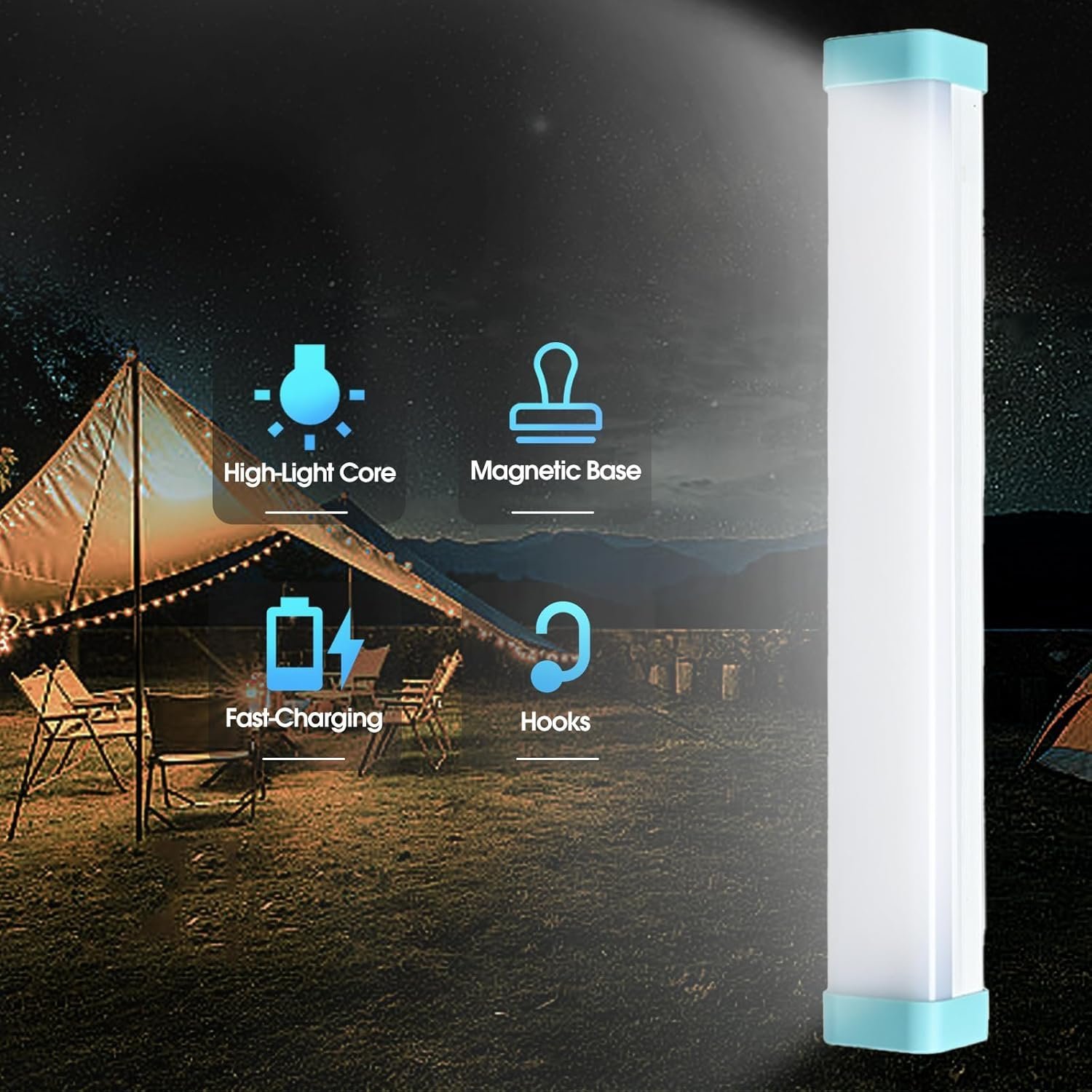 Lanterne de Camping 5-en-1 avec Power Bank GM 6000mAh - مصباح التخييم المغناطيسي متعدد المهام - الصورة 4
