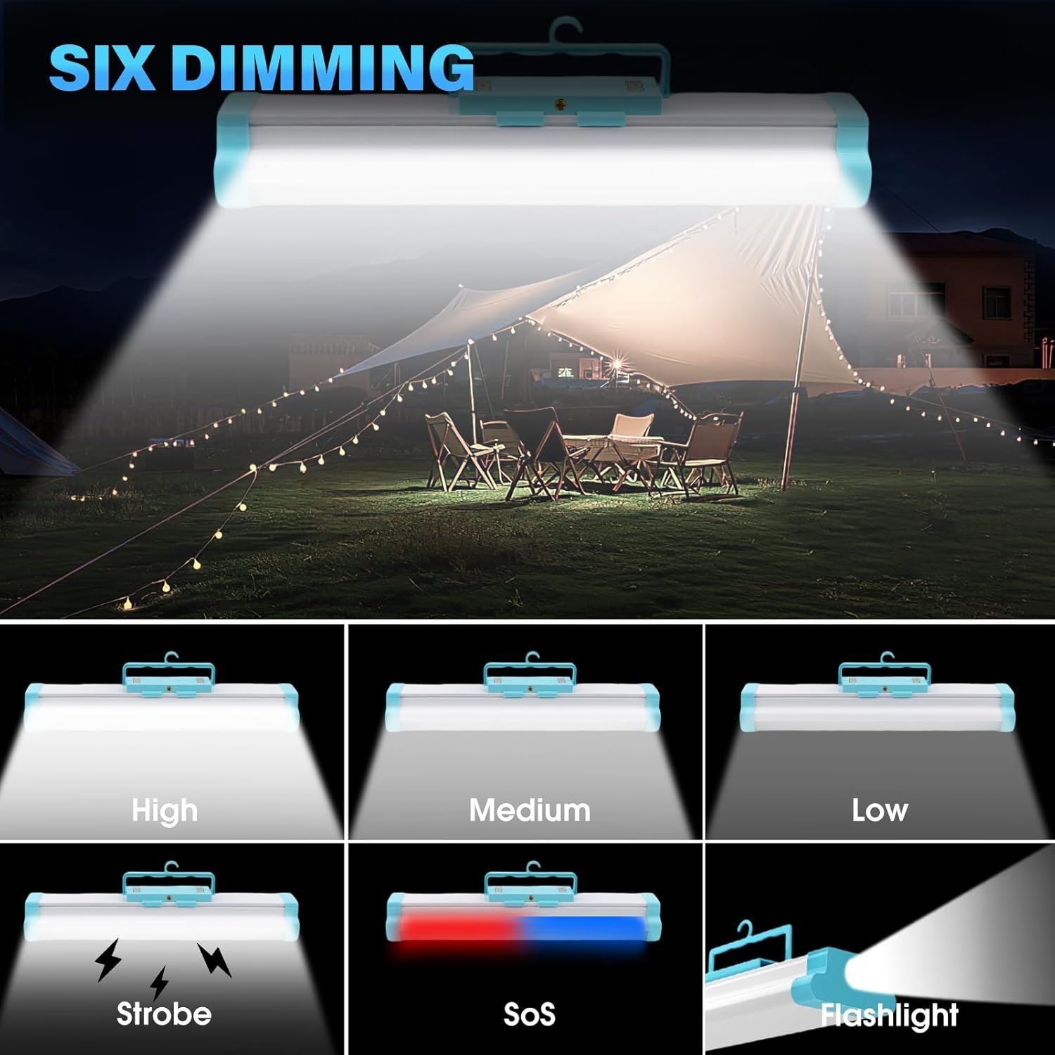 Lanterne de Camping 5-en-1 avec Power Bank MM 4000mAh - مصباح التخييم المغناطيسي متعدد المهام - الصورة 5