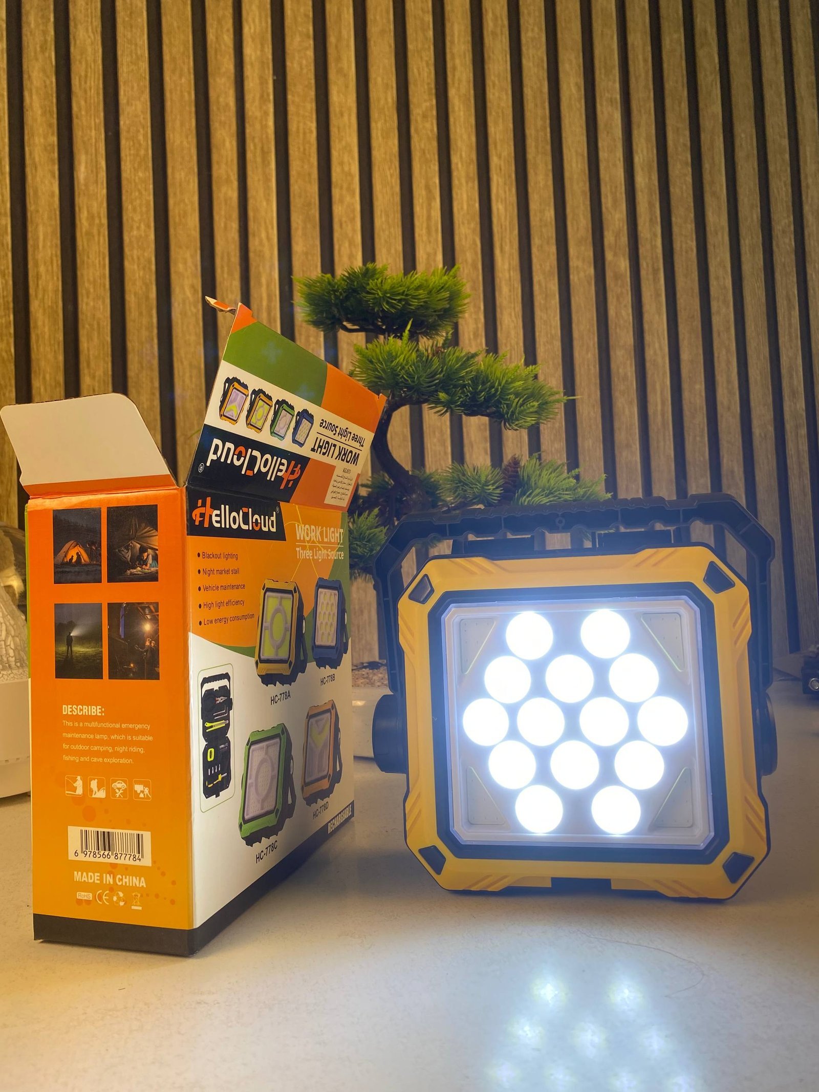 Lanterne de Camping LED Solaire et Rechargeable USB 40 LED + 2 COB - مصباح وكيشاف تخييم يدوي يعمل بالطاقة الشمسية بـ 4 وضعيات إضاءة - الصورة 4