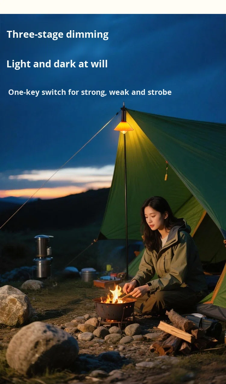 ⁦Lanterne de Camping Rechargeable 3 Niveaux de Luminosité avec Crochet de Suspension - مصباح تخييم وطوارئ قابل للشحن مع خطاف تعليق و3 مستويات إضاءة⁩ - الصورة ⁦14⁩