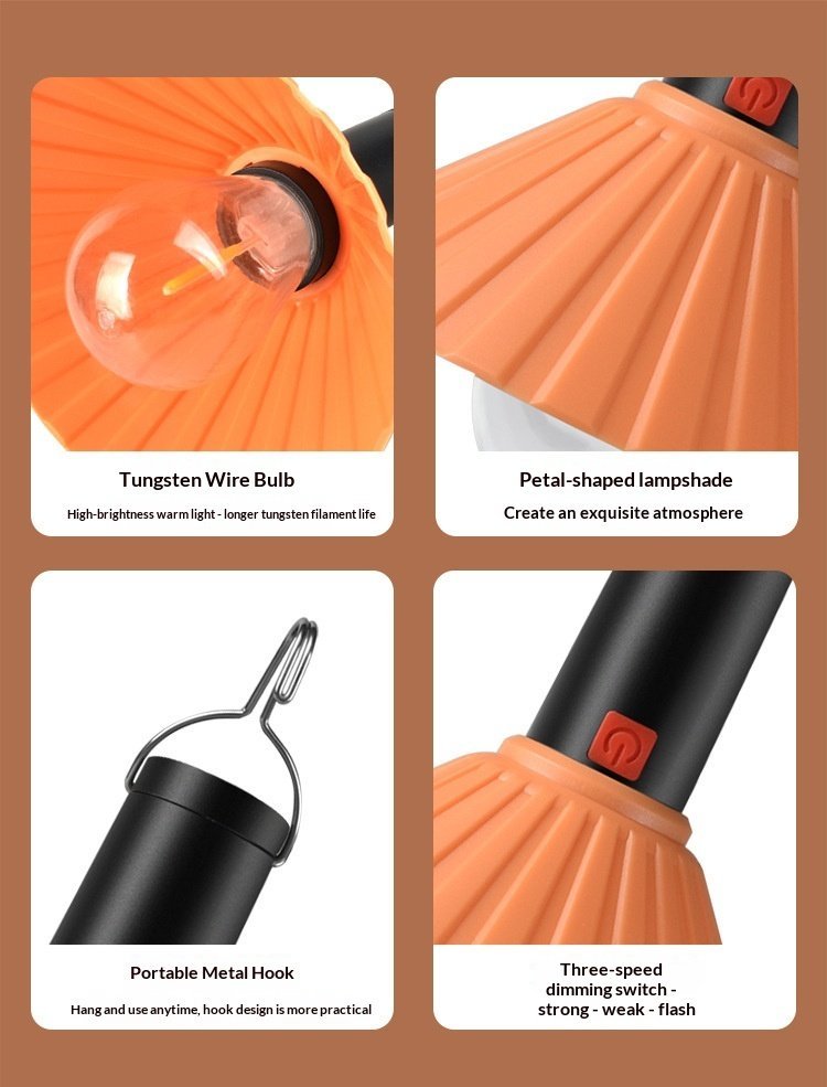 ⁦Lanterne de Camping Rechargeable 3 Niveaux de Luminosité avec Crochet de Suspension - مصباح تخييم وطوارئ قابل للشحن مع خطاف تعليق و3 مستويات إضاءة⁩ - الصورة ⁦6⁩