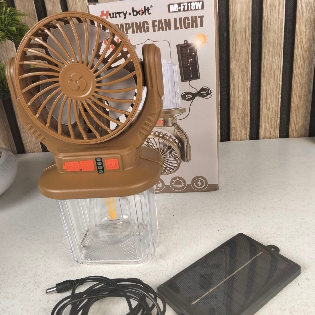 Lanterne et Ventilateur de Camping Solaire Rechargeable - فانوس ومروحة التخييم بالطاقة الشمسية 2 في 1 - الصورة 2