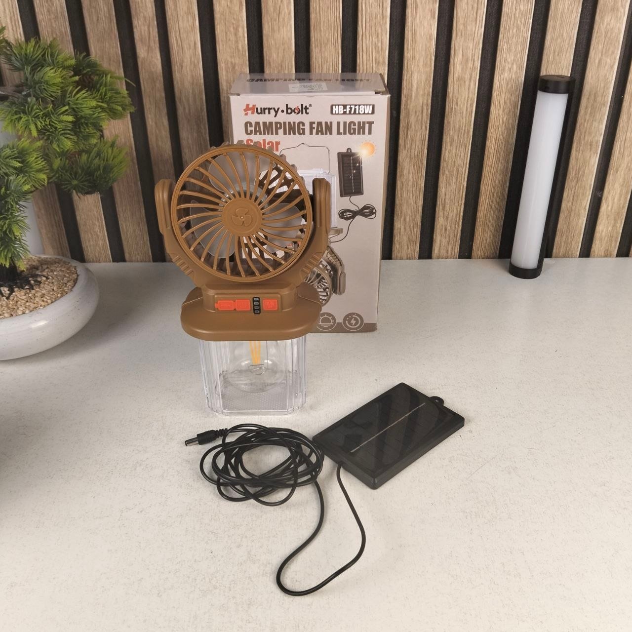 Lanterne et Ventilateur de Camping Solaire Rechargeable - فانوس ومروحة التخييم بالطاقة الشمسية 2 في 1 - الصورة 3