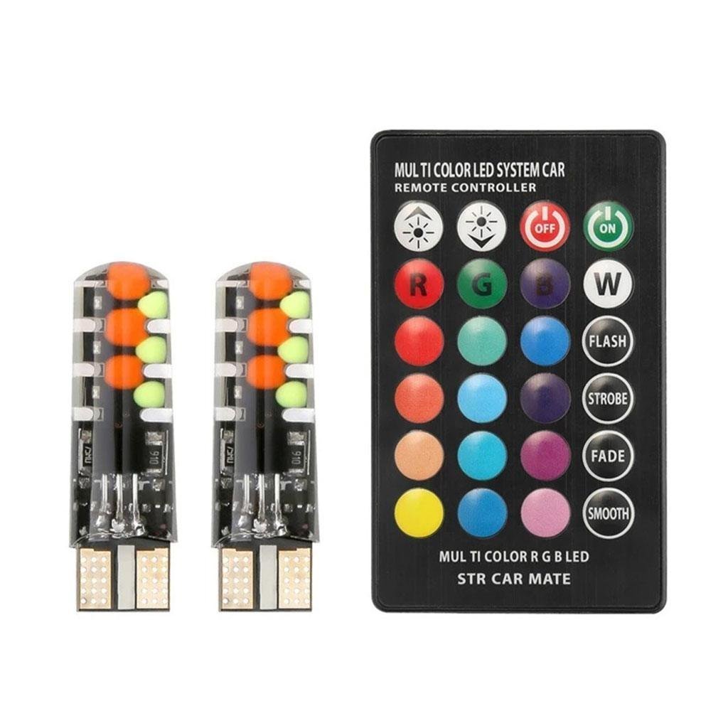 Lot de 2 LED Multicolore pour Voiture 12V T10 - الصورة 2