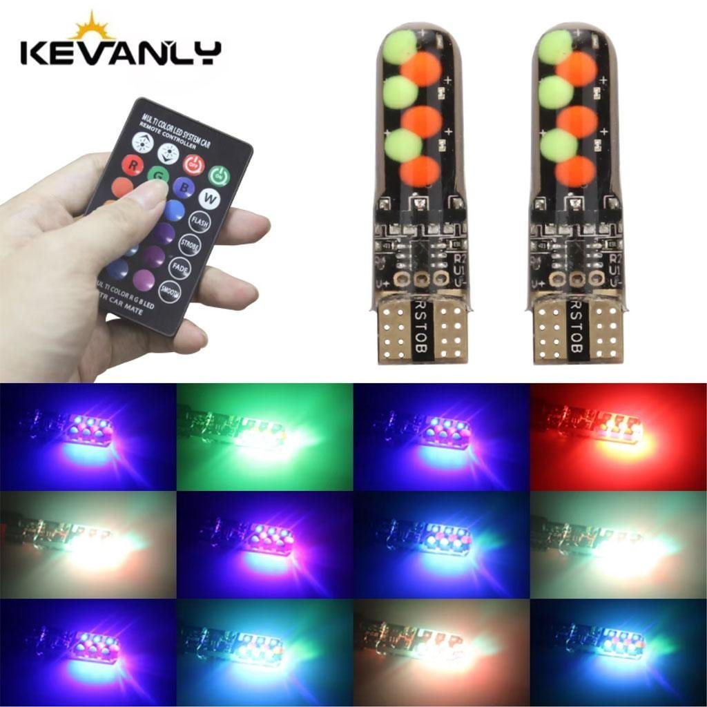 Lot de 2 LED Multicolore pour Voiture 12V T10 - الصورة 5